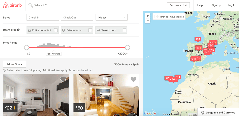 Airbnb website