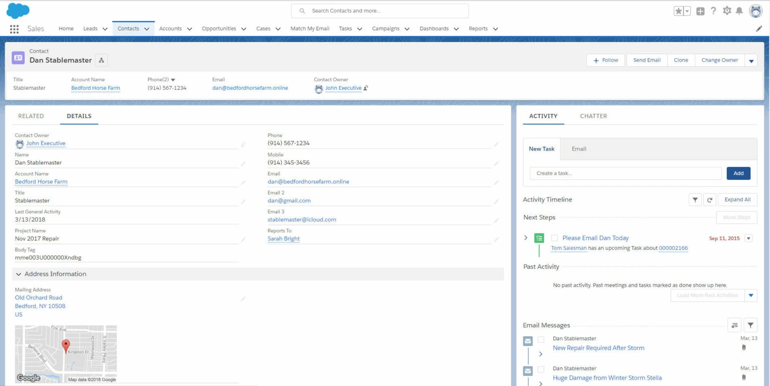 Salesforce Interface - Contact Record